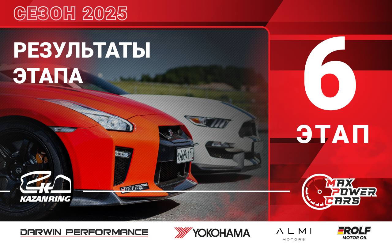 🏁 Итоговые протоколы 6-го этапа MaxPowerCars 2025 на Kazan Ring Canyon GP.