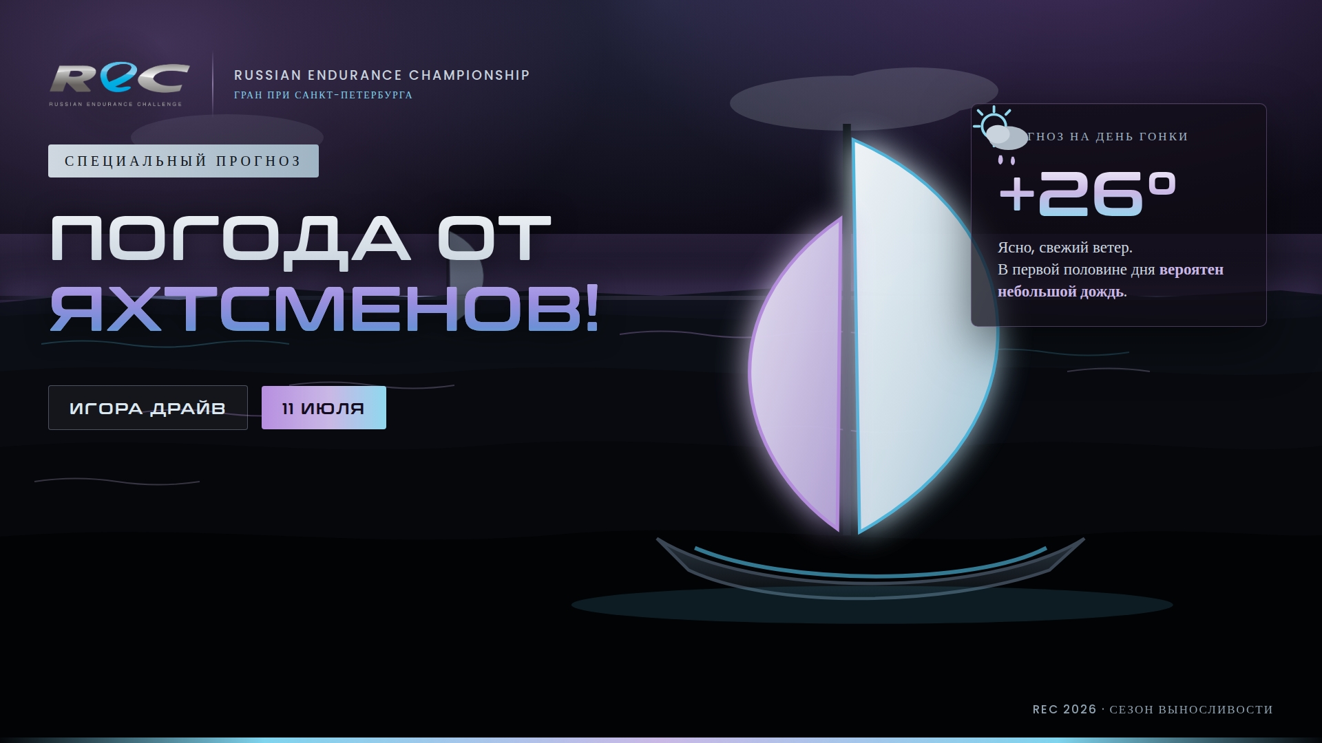 Гонка REC на Игоре Драйв: 11 июля в 17:00