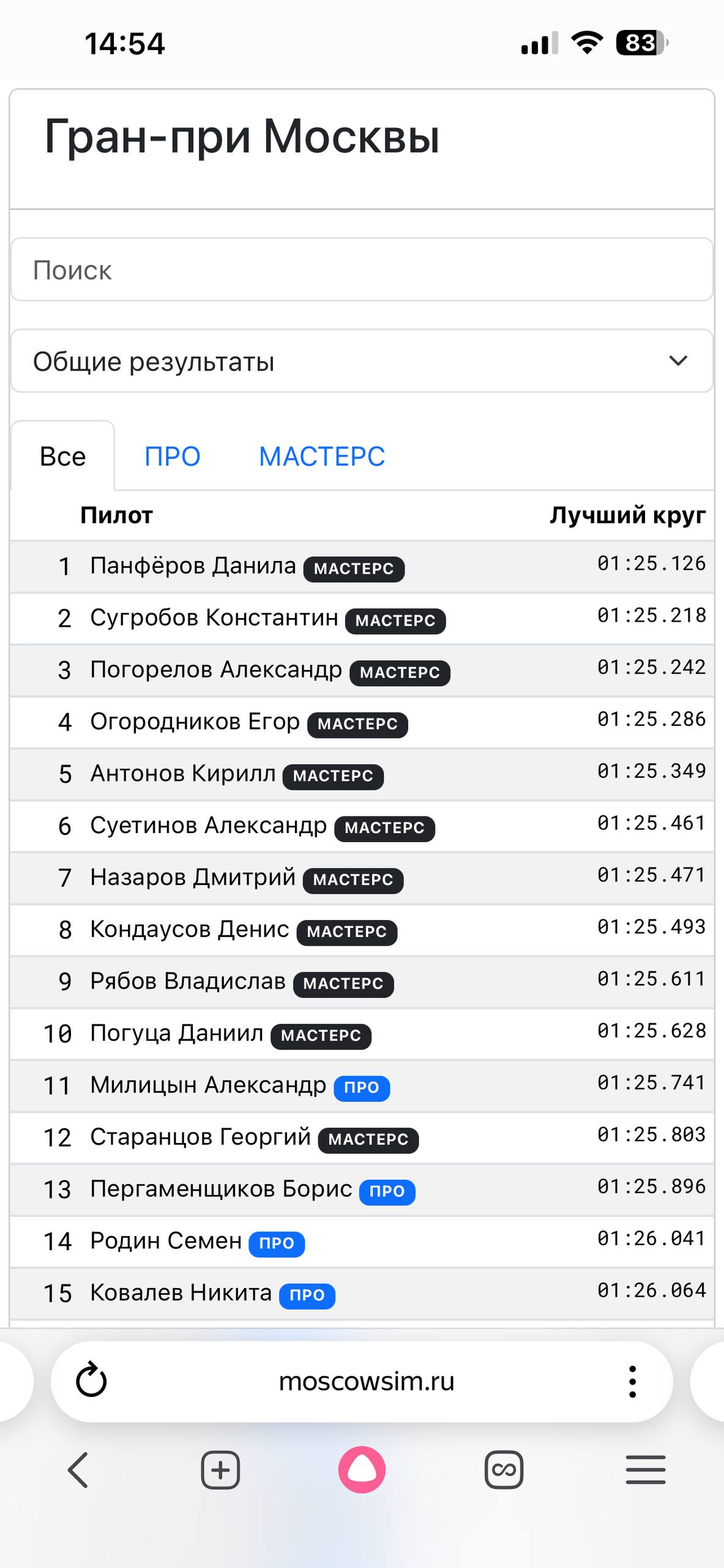 Егор Огородников не попал в призовую тройку